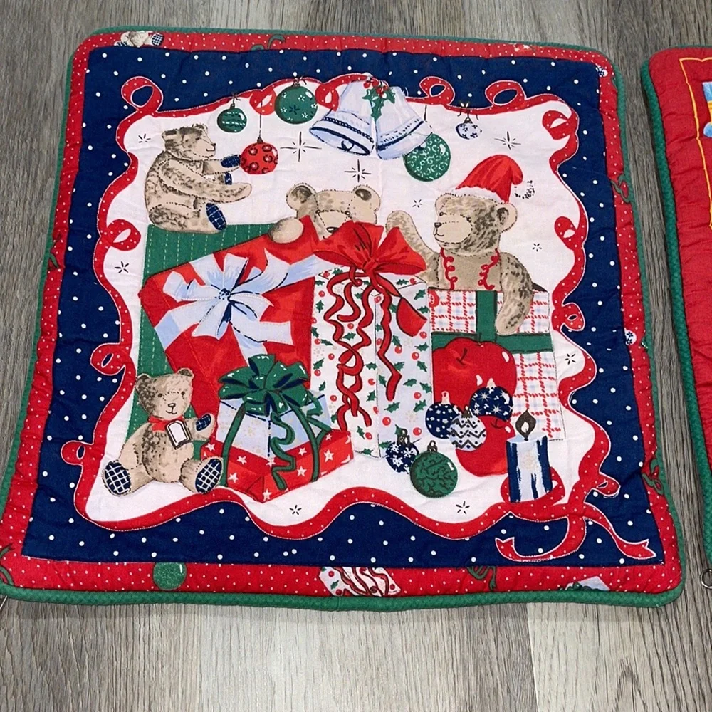 Christmas decorative pillow cases 15x15 country style set of 2